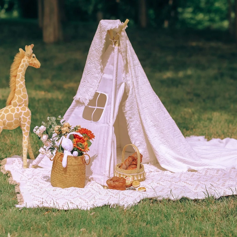 Вязаное Клетчатое одеяло Дорожный Коврик для пикника плед дивана ковер