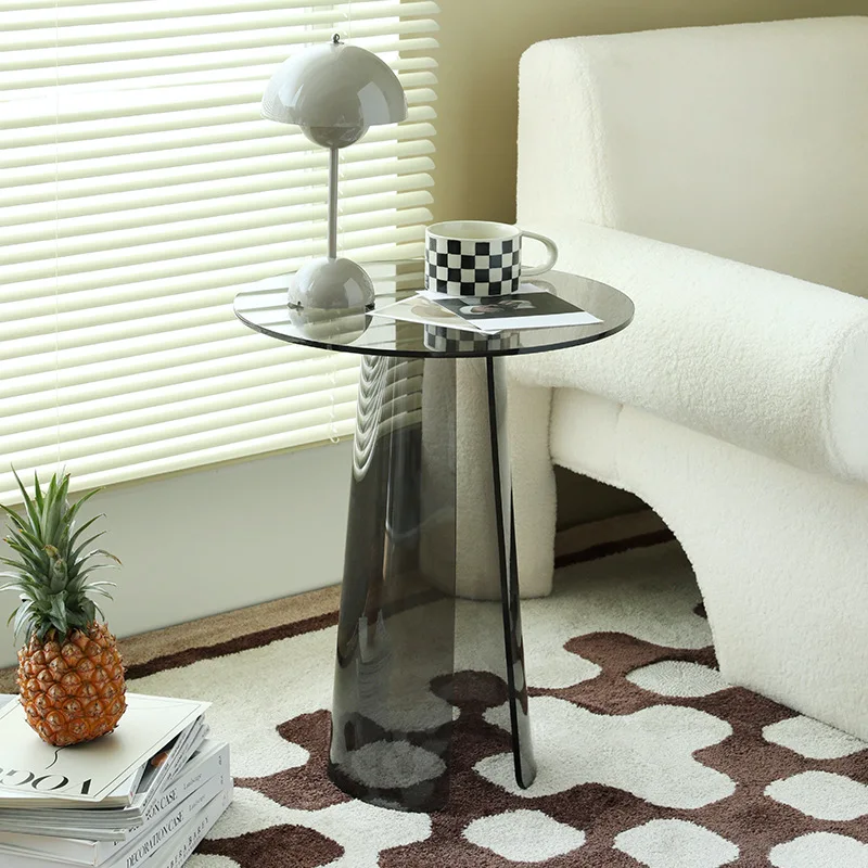 

Bed Side Coffee Table Nordic Living Room Set Small Acrylic Round Console Table Salon Transparent Mesa Bedroom Furniture