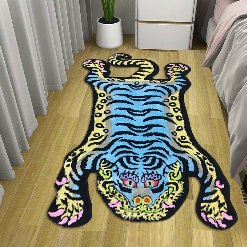 tibetan tiger rug handmade tufted tiger shape carpet floor mat non slip absorbent bathroom mat home decor living room area rugs free global shipping
