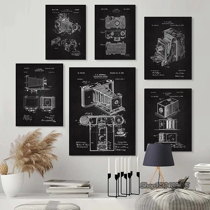 Винтажный патентный постер для фотокамеры настенный художественный принт