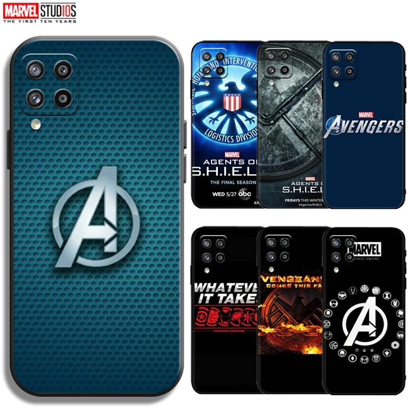 

Avengers Logo Phone Case For Samsung Galaxy M12 M12 India Soft TPU Back Coque Black Silicone Cover