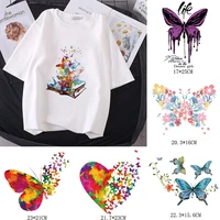 1pc colorful butterfly iron on patches heat transfer vinyl for thermoadhesive patches on clothes diy t shirts thermo stickers
