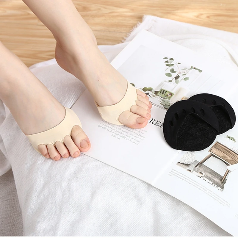 50Pairs Women High-Heeled Forefoot Pad Toe Socks Five Finger Summer Open Toe Comfortable Invisible Socks