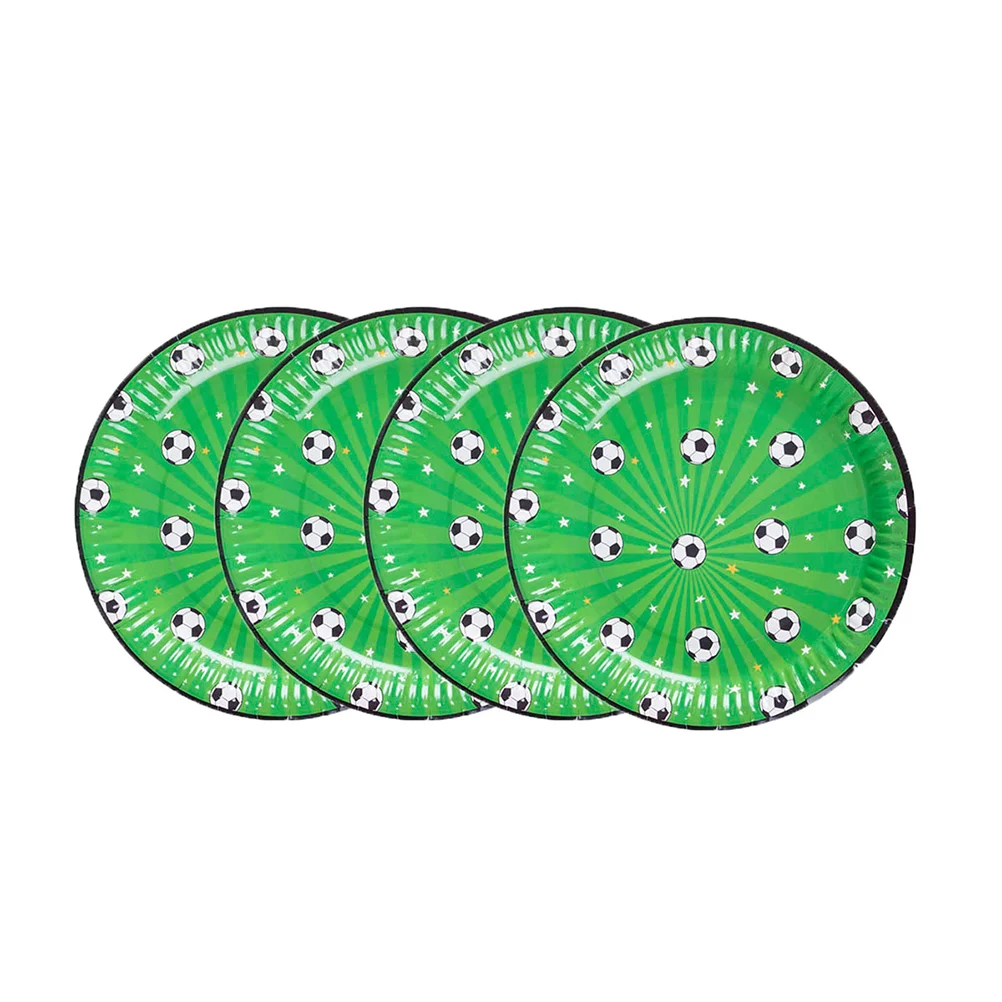 

16pcs Paper Football Pattern Birthday Party Paper Dessert Party Supplies (Assorted Color)