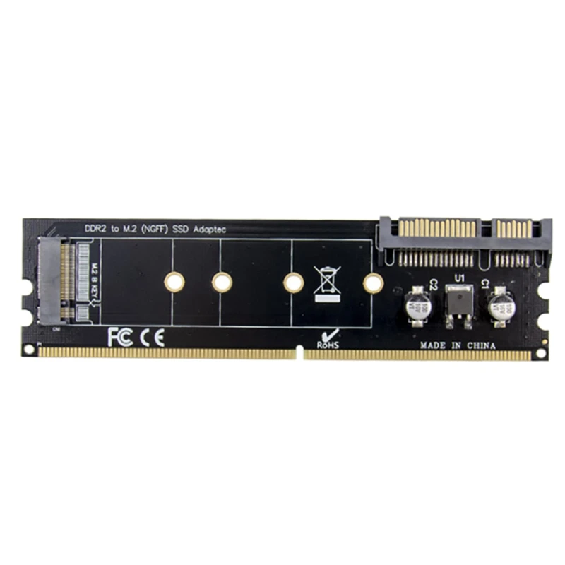 

Слот для памяти DDR2 M.2 SSD на SATA, плата расширения DDR2 на M.2 NGFF SSD, адаптер для ПК и ноутбука