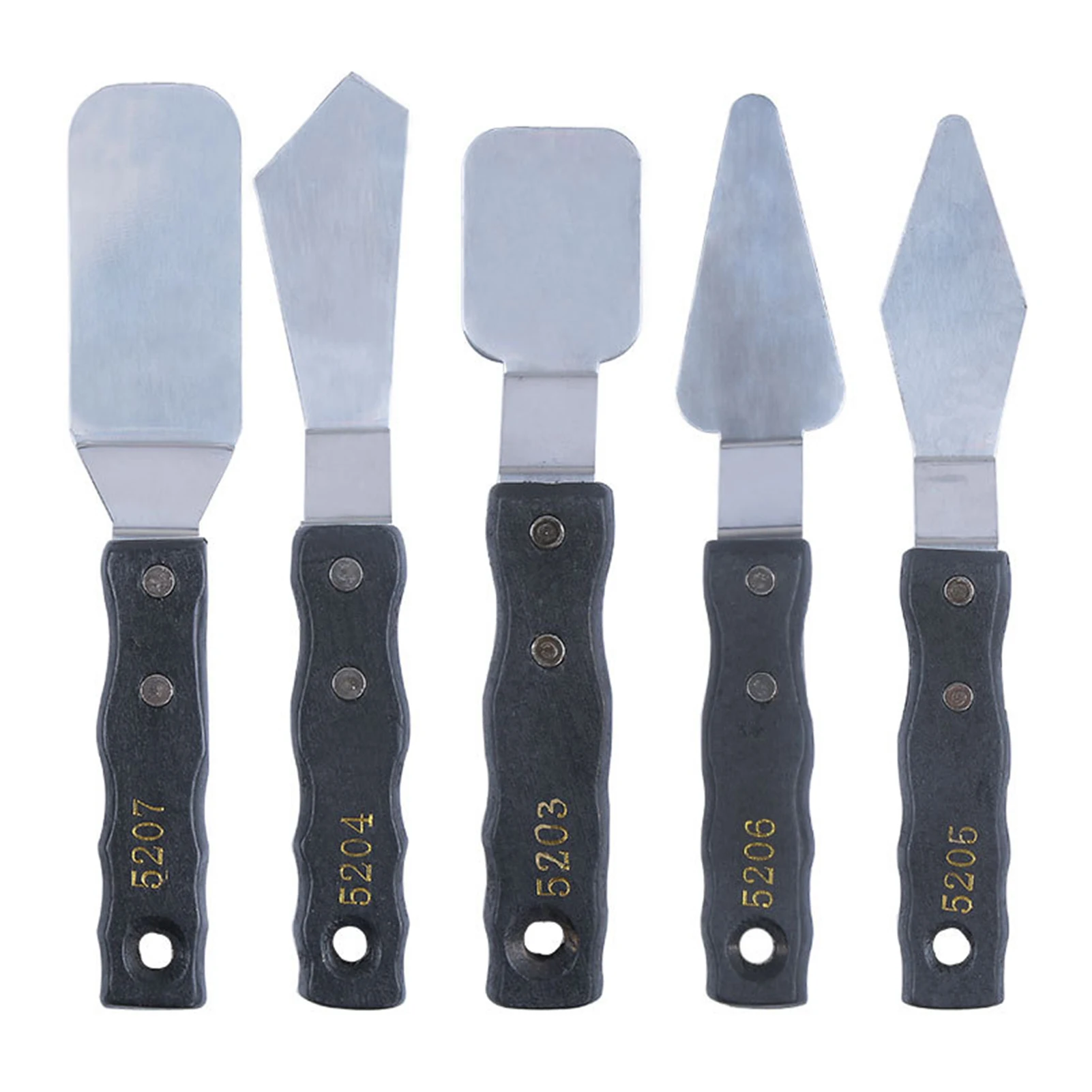 

5pcs/set Lightweight Palette Spatula Acrylic Paint Oil Beginner Professional Multifunctional Stainless Steel Gift Wood Handle
