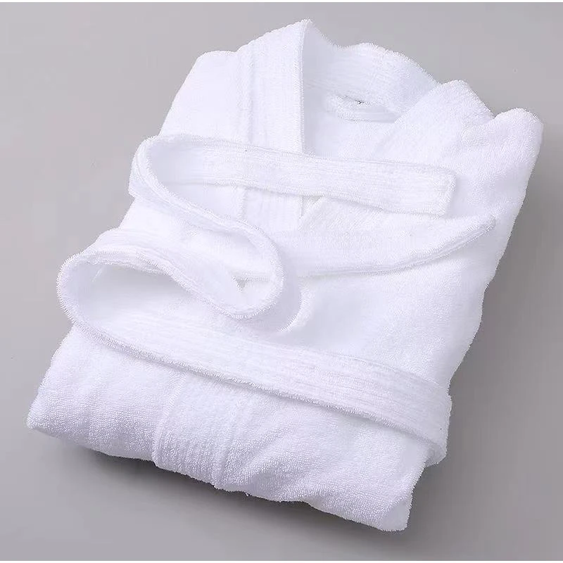 Terry Women's Bathrobe Autumn Winter V Neck Solid Cotton Ladies Kimono With Sashes Long Sleeve Dressing Gown For Couple