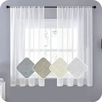 lism white sheer short curtains linen effect for living room bedroom modern voile curtain tulle kitchen half window treatments