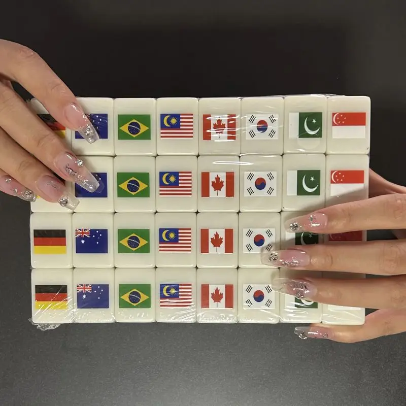 64 шт. плитка Маджонга с рисунком флага 1/2 игроков