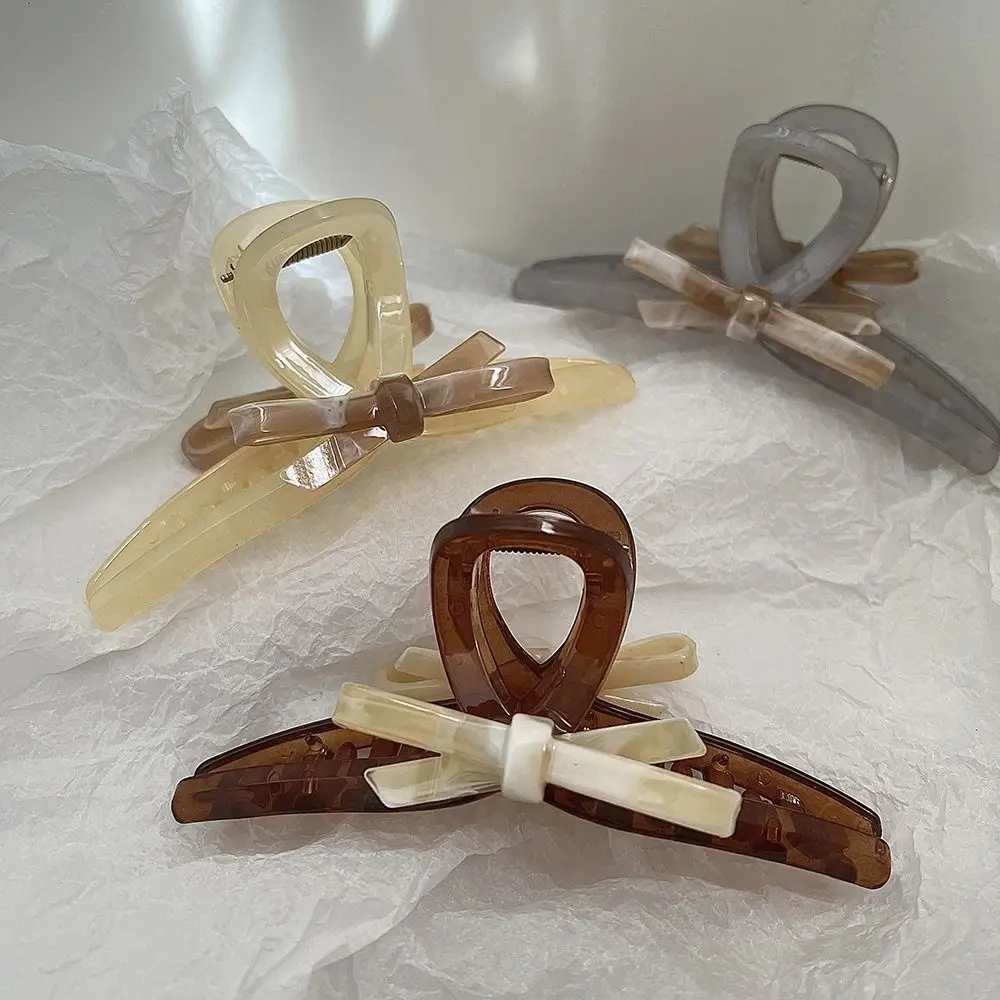 

Shark Clip Acetic Acid Headdress Headwear Women Hair Clips Bow Hair Claw Korean Style Crab Clip Hair Accessories