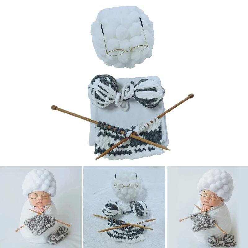 

Cute Grandma Costume Newborn Girl Photoshoot Outfits for Baby Girls Studio QX2D
