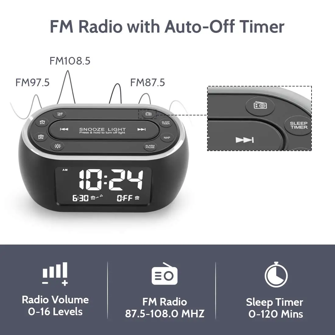 Двойной будильник для спальни 7-цветный ночник диммер зарядное устройство USB