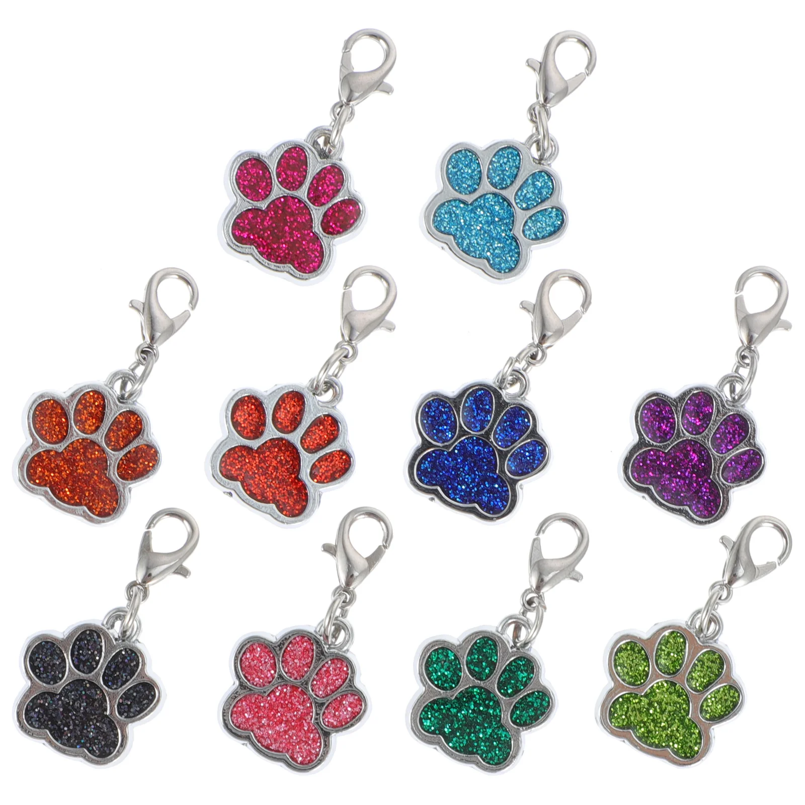

10PCS Drop Oil Dog Footprint Pendant Stylish Zipper for Home Store Lady