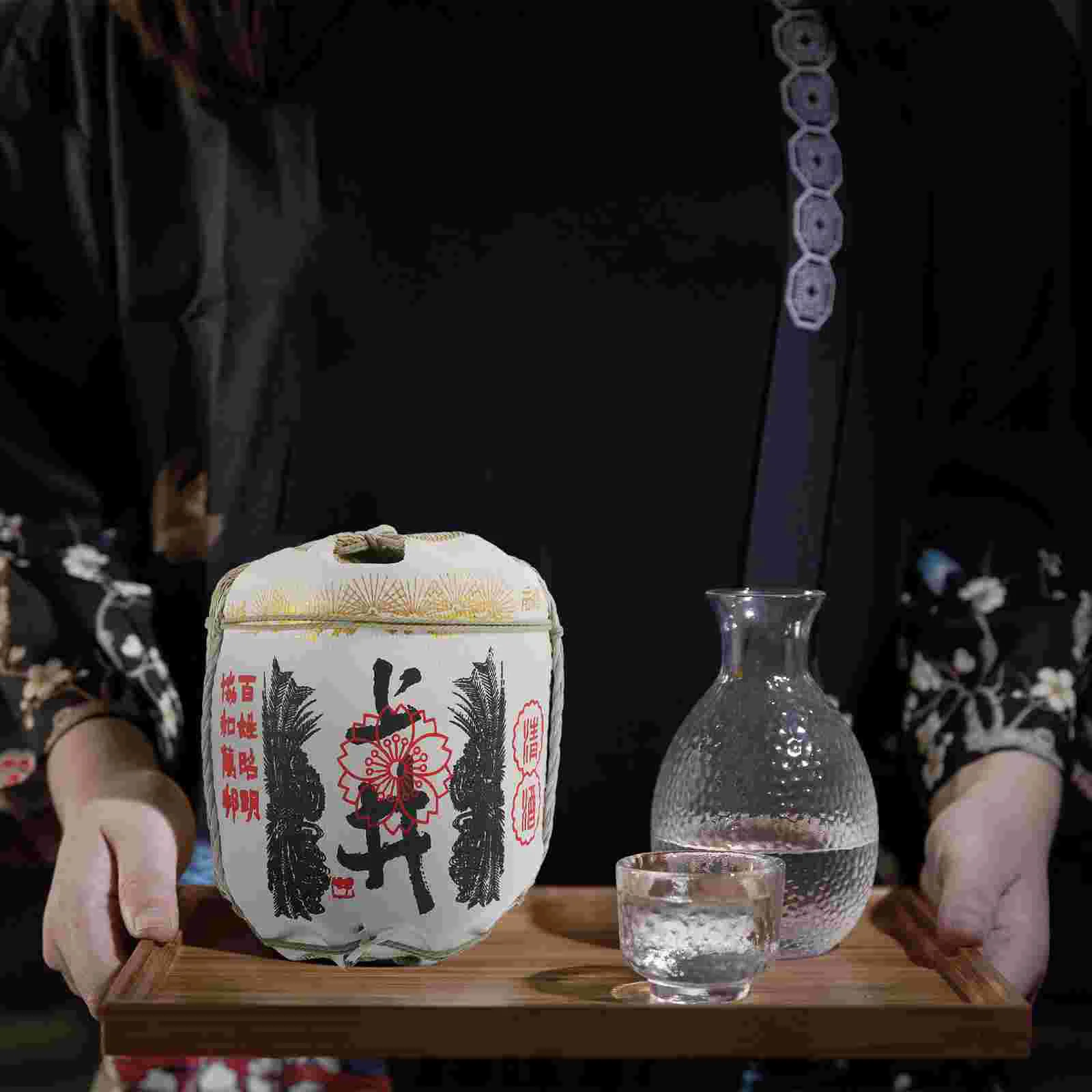 

Japandi Decor Japanese Sake Barrel Decoration Style Statue Props Sushi Restaurant Models Decorative