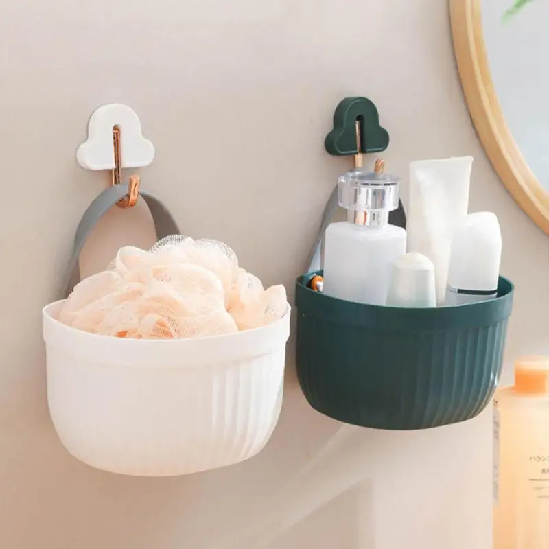 

Wall Basket Bathroom Cosmetic Storage Basket Wall-hanging Kitchen Accessories Holder Box Office Stationery Storage Container