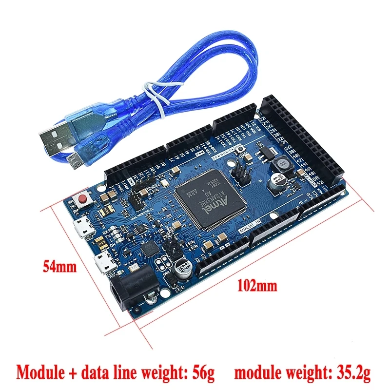 Плата DUE R3 AT91SAM3X8E SAM3X8E 32-битный модуль платы управления ARM Cortex-M3 для разработки Arduino