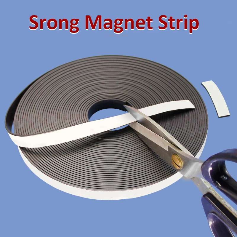 Strong Flexible Magnet Strip Self Adhesive Magnetic Tape Rubber Lenght 39.37inch | Materials
