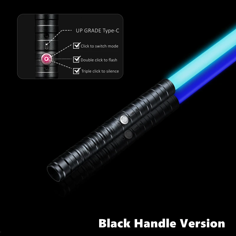 Перезаряжаемый классный Цветной световой меч RGB 78 см с металлической ручкой для