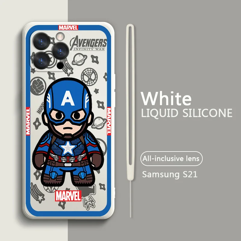 

Marvel Hero Cute Phone Case For iPhone 14 13 12 mini 11 Pro Max 8 7 Plus XR XS X Liquid Rope Funda Cover
