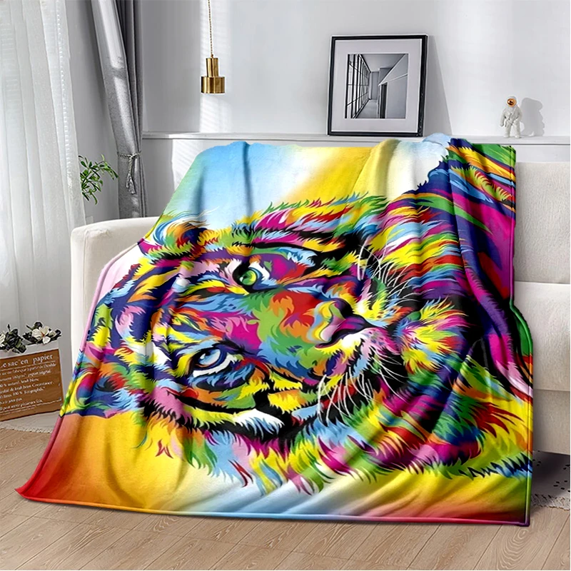 

Tiger custom Blanket Sofa travel blanket bed flannel blankets for beds Office and home insulation blanket lightweight warm