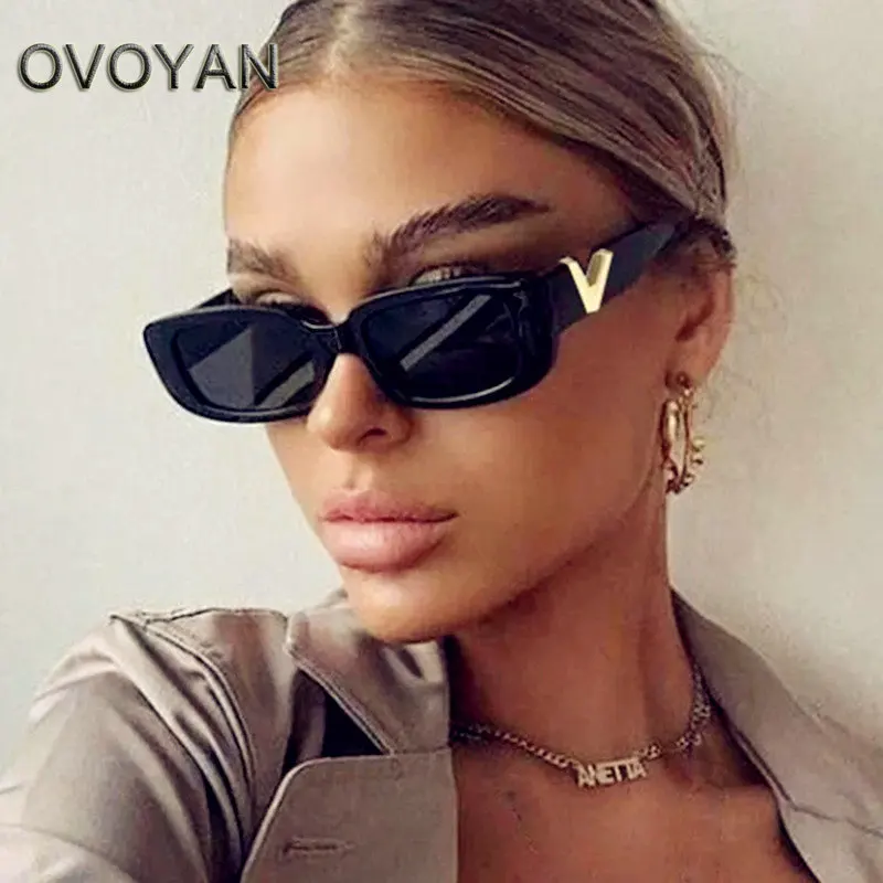 

OVOYAN 2023 Square Sunglasses Women Brand Designer Eyewear For Women/Men Fashion Vintage Rectangle Glasses Female Oculos De Sol