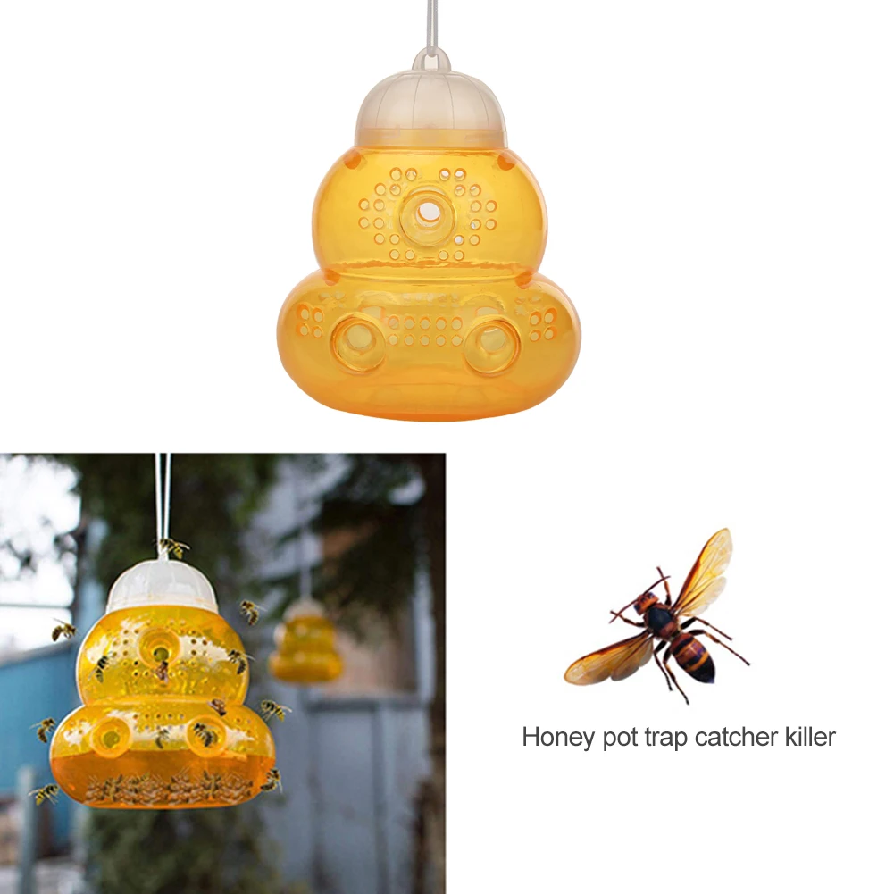 

Wasp Trap Gourd Shape Bee Insect Honey Pots Hanging Honey Pot Trap Reusable Outdoor Hanging Insects Hornet Catcher Traps