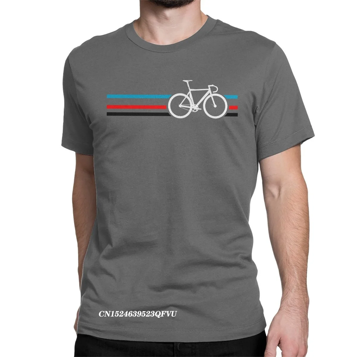 Bike Stripes Velodrome Bicycle T-Shirts Men Funny Cotton Tee Shirt Round Collar Harajuku Tops T Shirts Aesthetic Camisas Tops