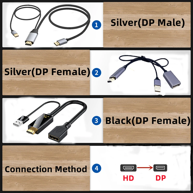 4K 60 Гц HDMI-совместимый к порту дисплея адаптер преобразователь кабель HD