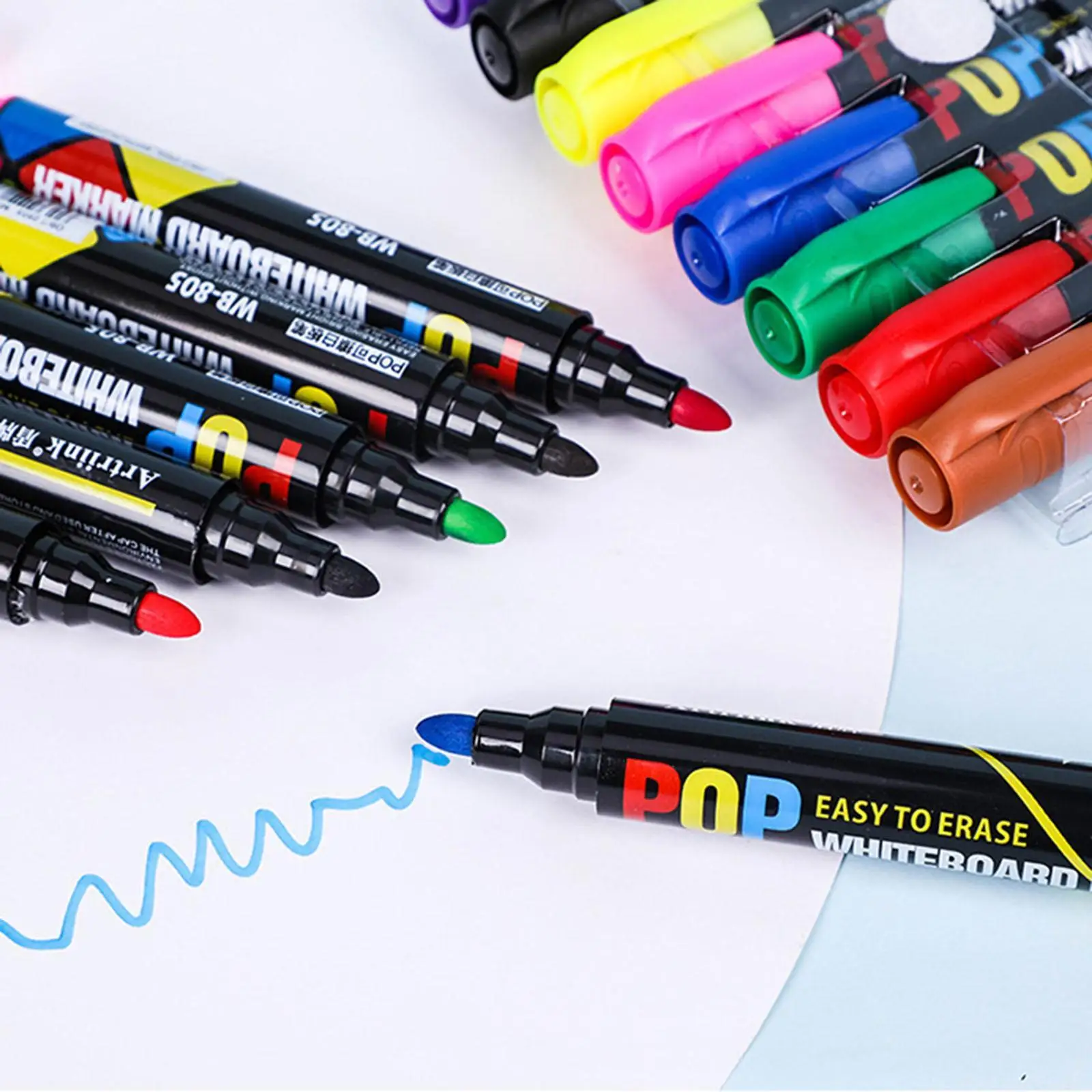 

Whiteboard Markers Dry Wipe Assorted Colors for Kids Teachers 12 Colors set