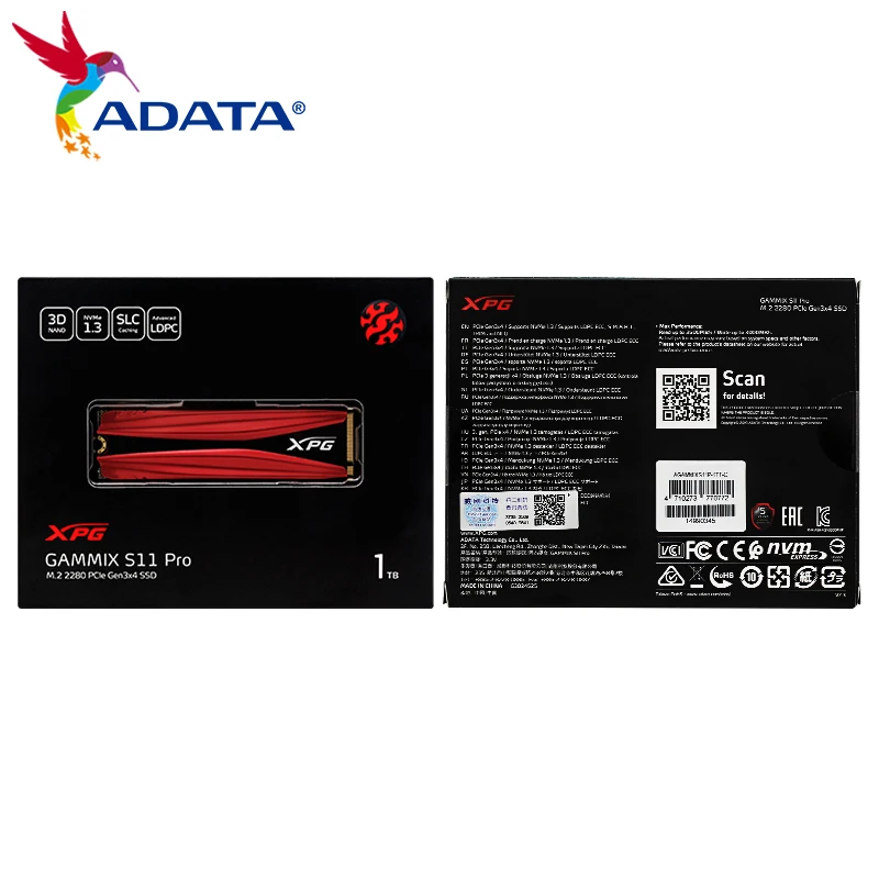 ADATA XPG GAMMIX S11 Pro SSD 1 ТБ 512 ГБ 2T M2 2280 Внутренний твердотельный накопитель NVMe 3 жесткий