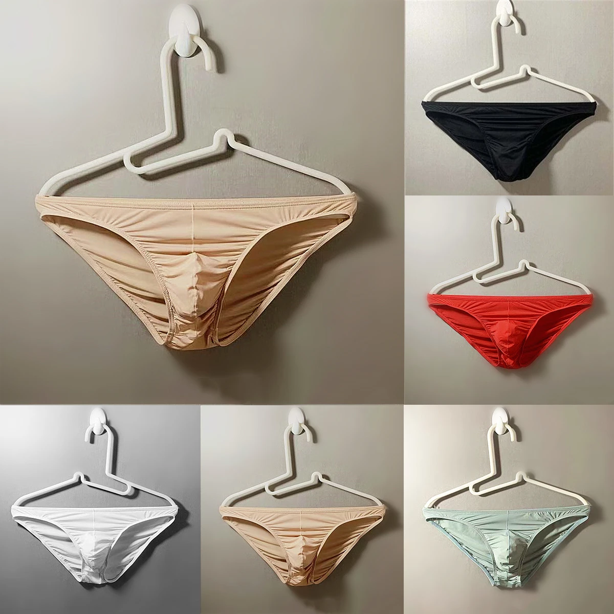 

Men Underwear Transparent Ice Silk Brief Ultra-thin Low Waist Panties Underpants