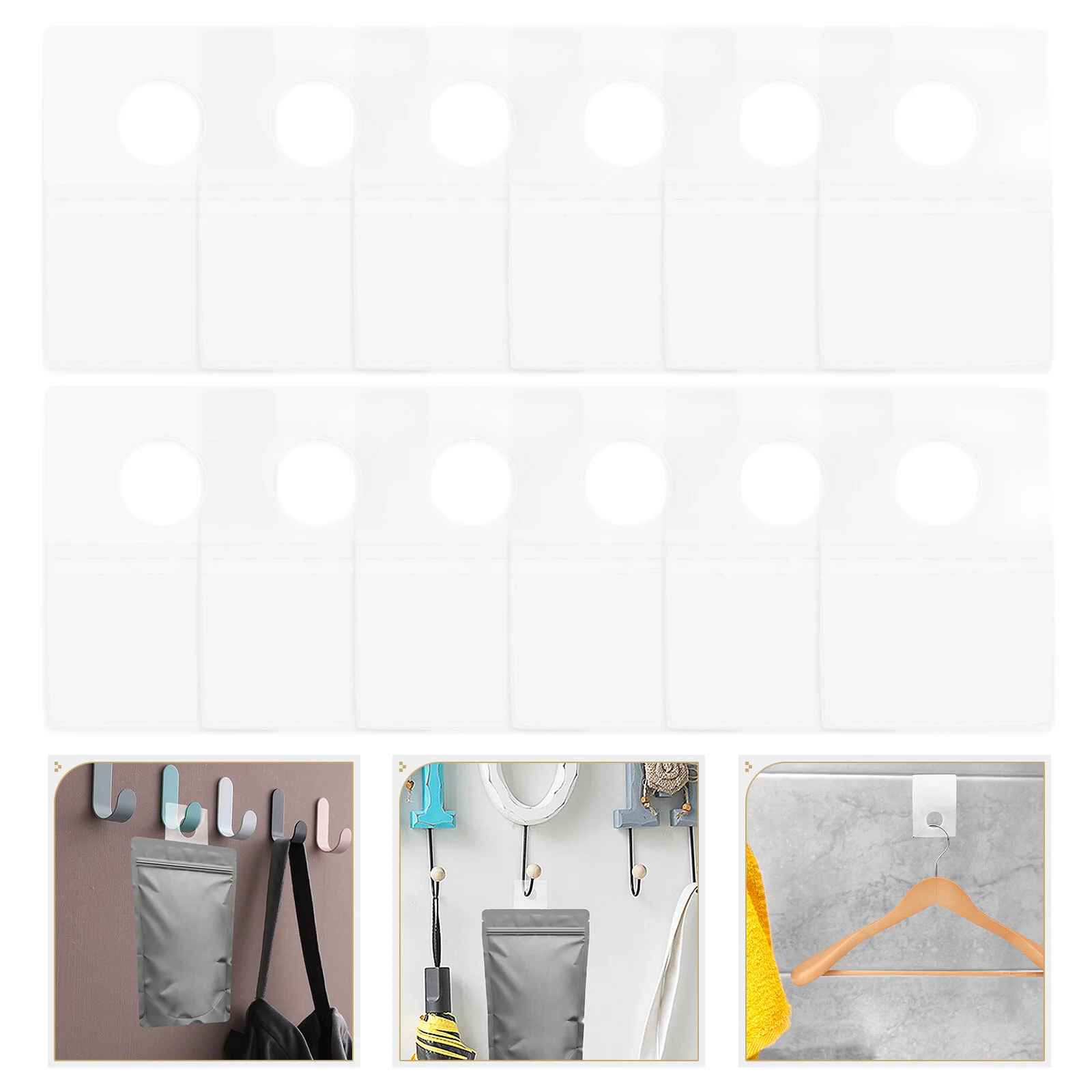 

Tool Sticky Tabs Wall Hanging Round Hole Tag Store Display Tags Hook Closet Hooks