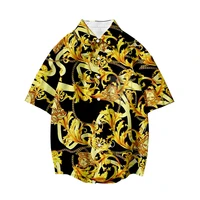 2022 summer mens designer clothes hawaiian henry print luxury shirts short sleeve beach elegant classic fashion streetwear tops