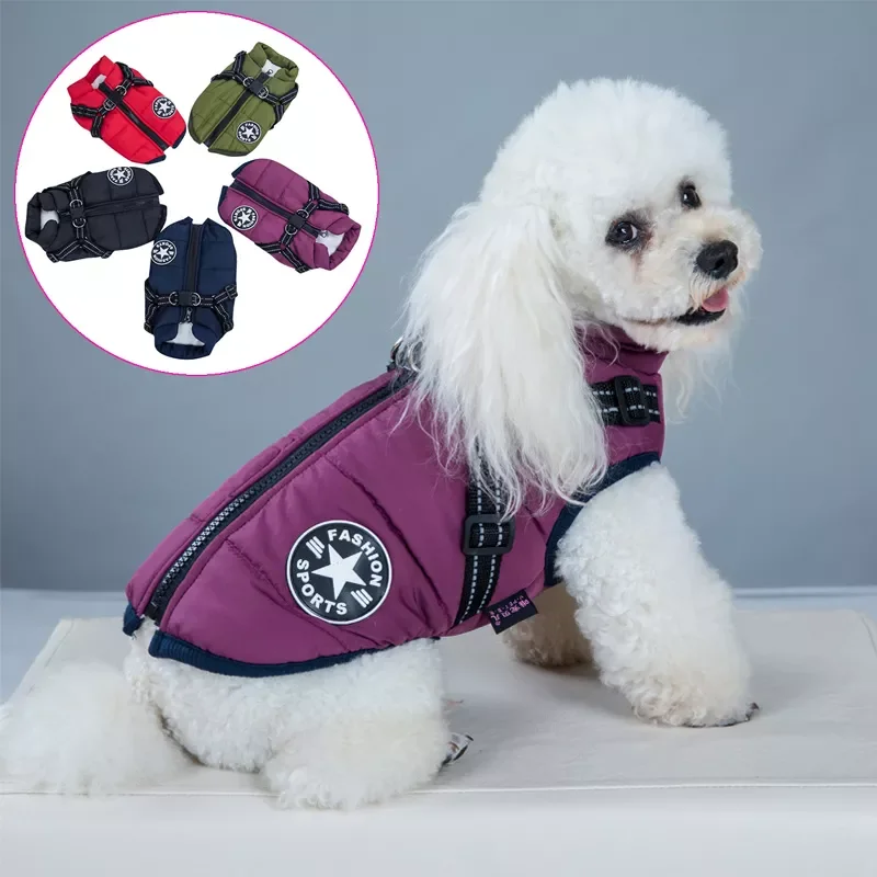 

NEW Pet Harness Vest Clothes Puppy Clothing Waterproof Dog Jacket Winter Warm Pet Clothes For Small Dogs Shih Tzu Chihuahua Pug