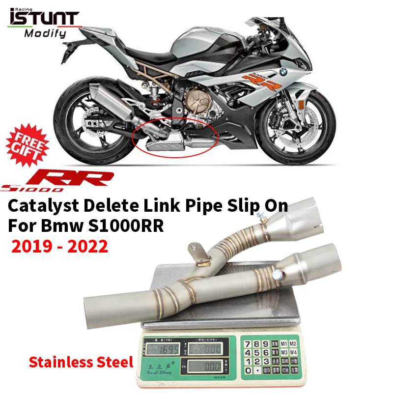 

For Bmw S1000Rr 2020 2019 2021 2022 Full Modified Exhaust System Catalyst Delete Stainless steel Link Pipe Motorcycle Exhaust