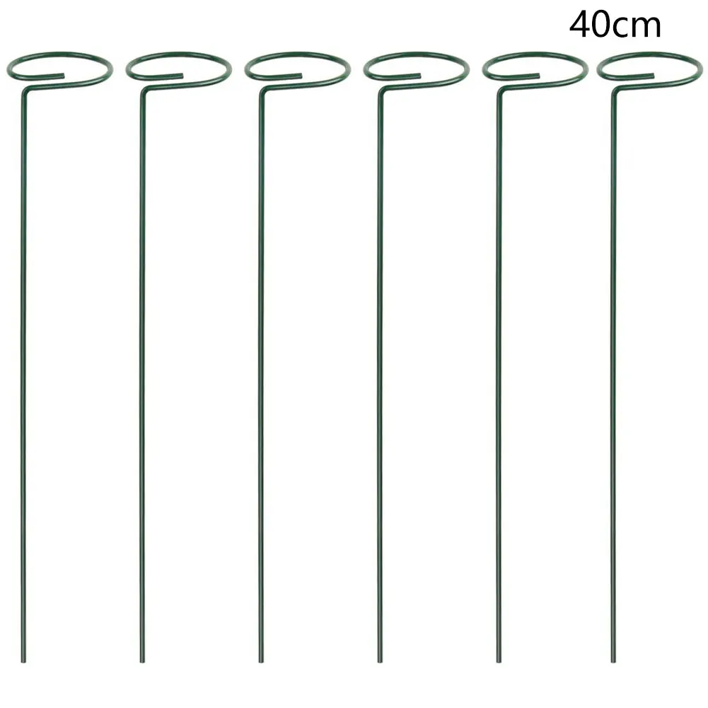

6pcs Rose Lily For Flower Grow Upright Lightweight Fixing Bracket Agriculture Garden Tool Plant Support Stakes Metal Single Stem