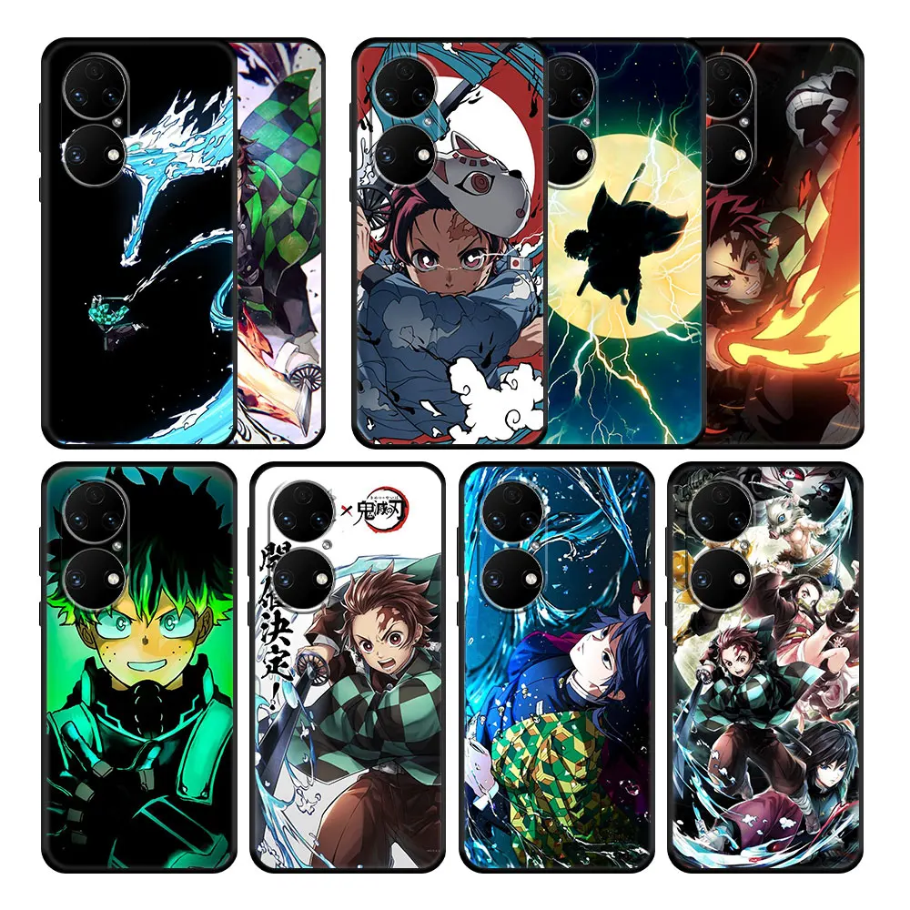 

Soft Silicone Case for Huawei P20 Pro P50 Nova 5T P30 9 SE P40 Lite Y6 Y9 2021 P Smart Z 7i P50E E Y7 2019 Demon Slayer Celular