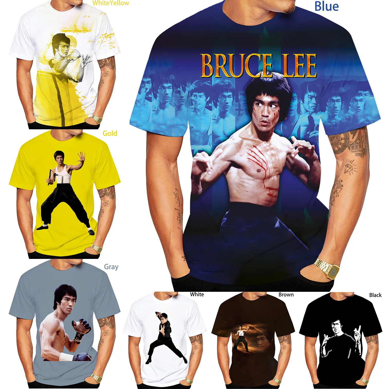 

Newest Fashion 3D Printing Kung Fu Bruce Lee TShirt Cool Short Sleeved T Shirt Men/Women Pullover Tops Unisex Hot Summer Tees