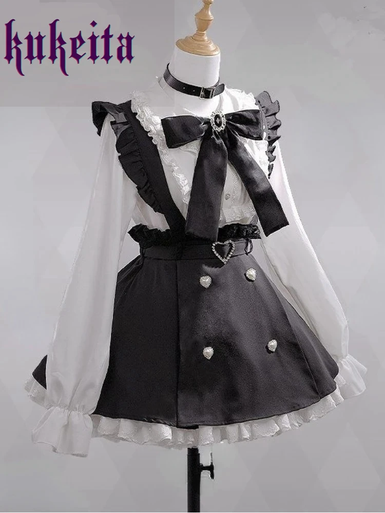 Японские кавайные женские рубашки в стиле Харадзюку милые блузки с воротником