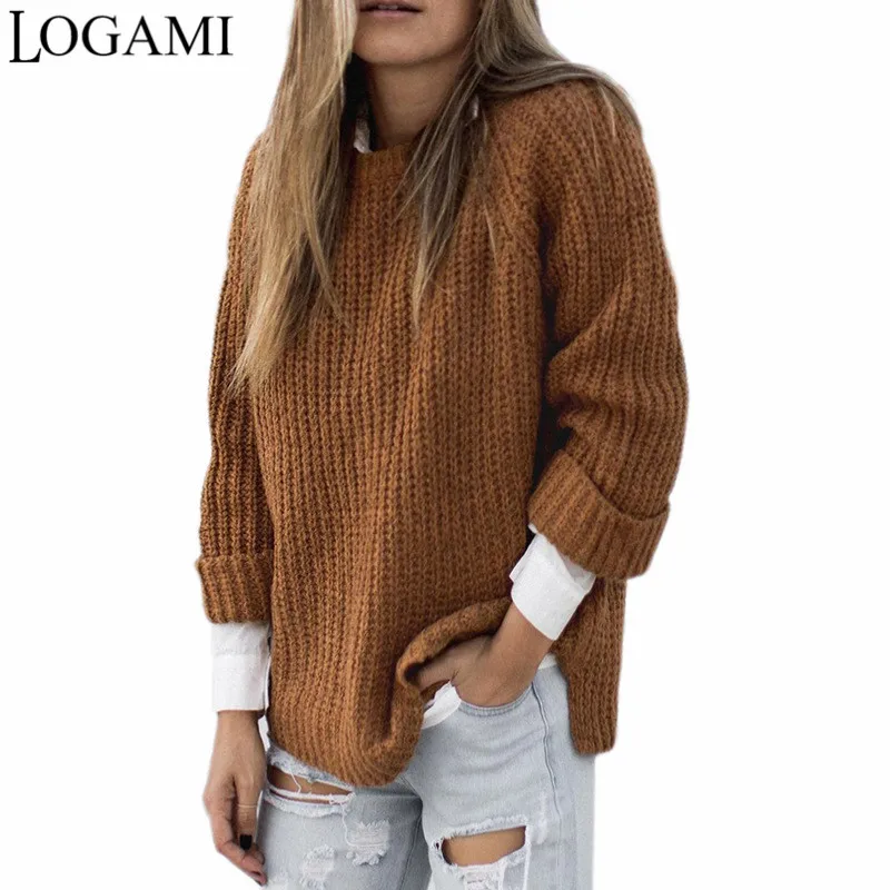 LOGAMI Women Sweater And Pullovers Autumn Winter O Neck Knitted Womens Pullover Fashion Fall 2017 | Женская одежда