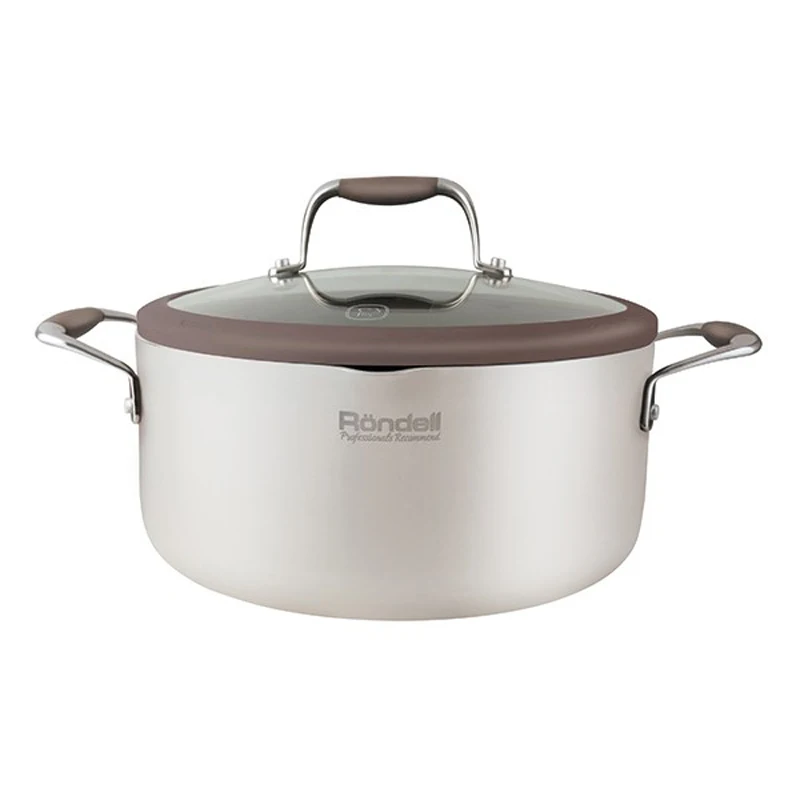 Кастрюля с крышкой Rondell Latte (3 5 л) RDA 532 (Диаметр 24 см объем 3.5 л штампованный алюминий