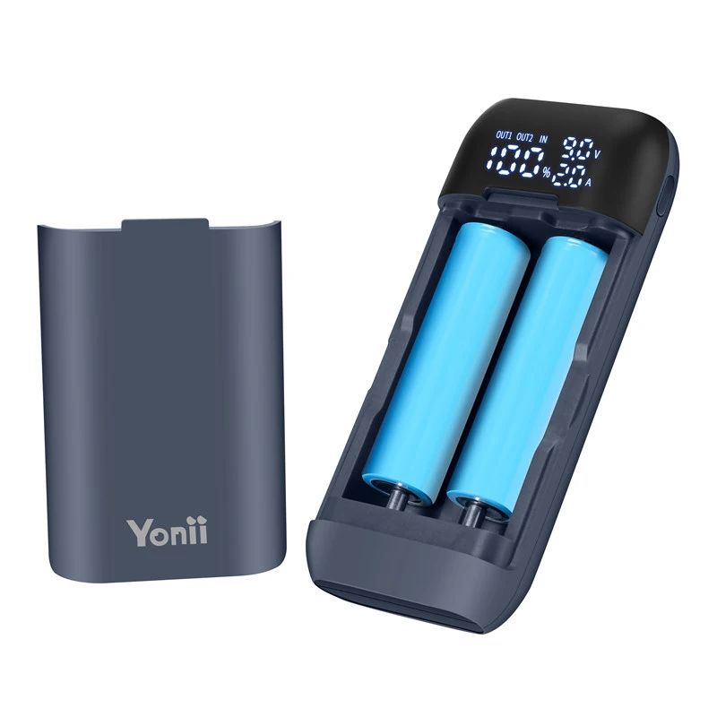 

QC3.0 PD 18W Fast Charge 18650 Battery Charge Case LCD USB Type-C DIY Power Bank Shell For 18700 20700 21700 18650 Battery Box