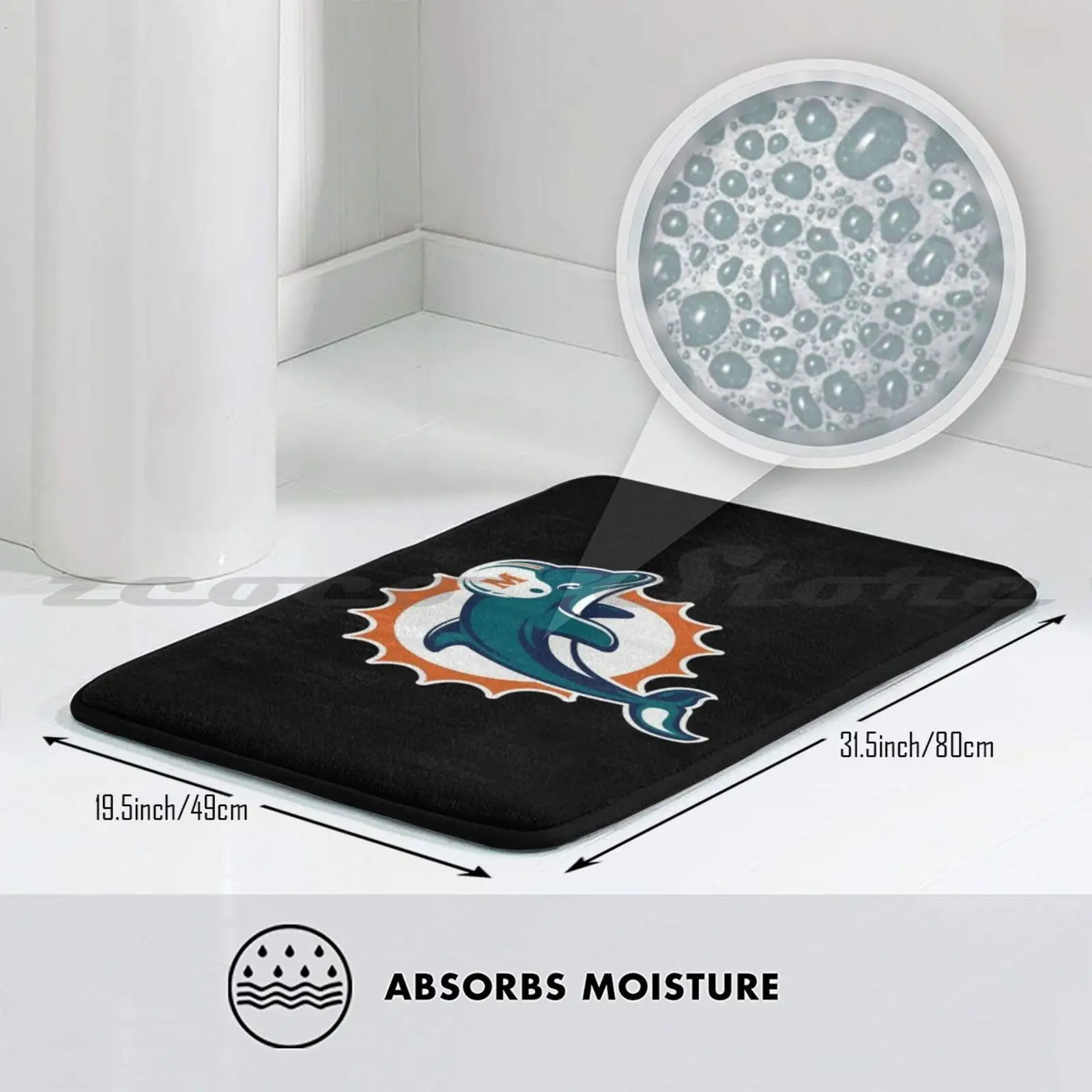 Ковер иконы и дельфинов майами нескользящий коврик для впитывания воды дверной с