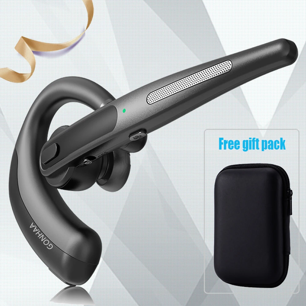 Bluetooth Wireless Headset Hd Headphones High-capacity Noise-cancelling Earpiece Dual Microphone For Smartphone