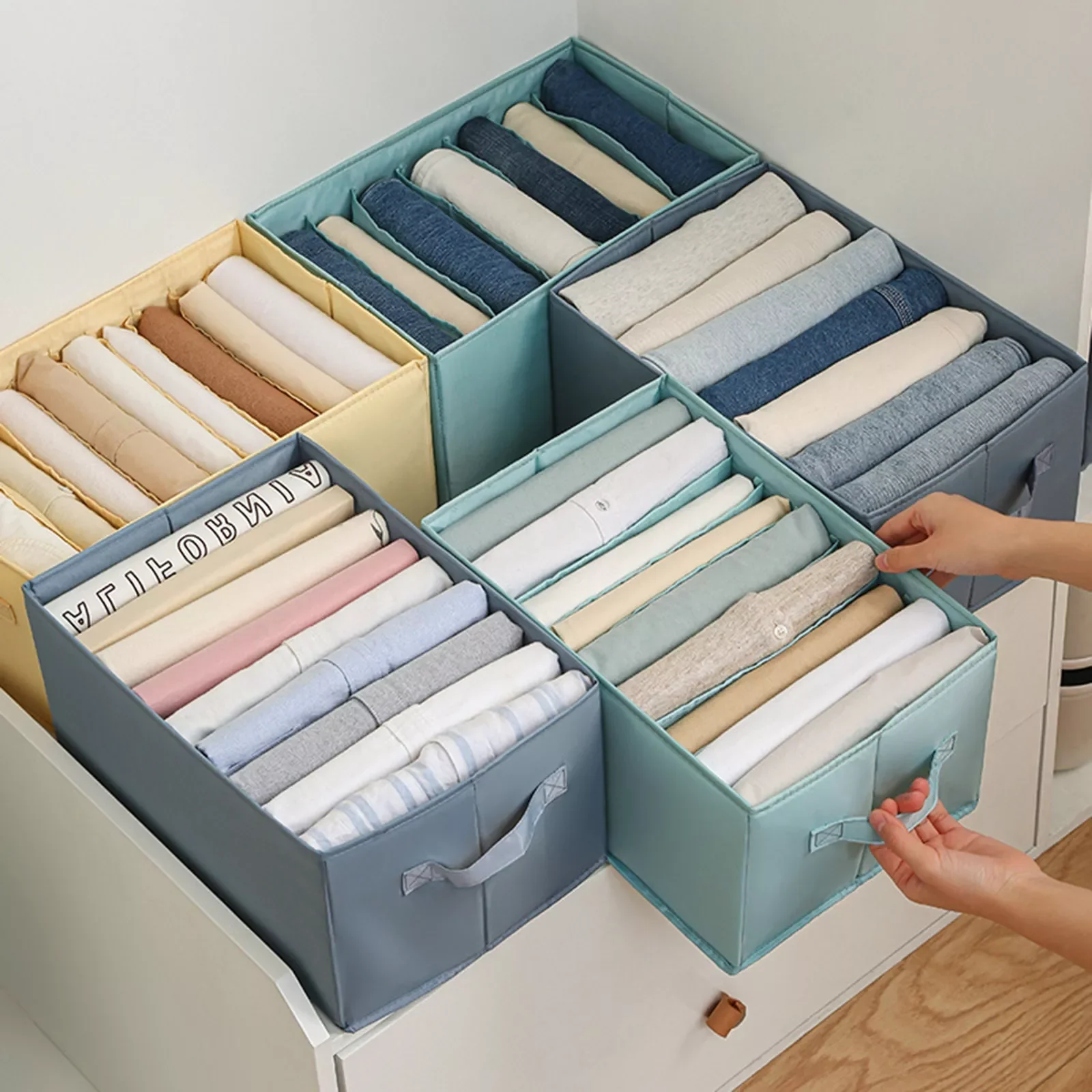 

NEW2023 Drawer Storage Box Closet Organizer For Clothing Foldable Wardrobe Separation Boxes Divider Cabinet Underwear Storage Or