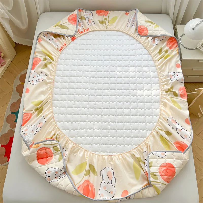 A-class all cotton bed sheet with printing mattress cover pure washable dormitory fully wrapped