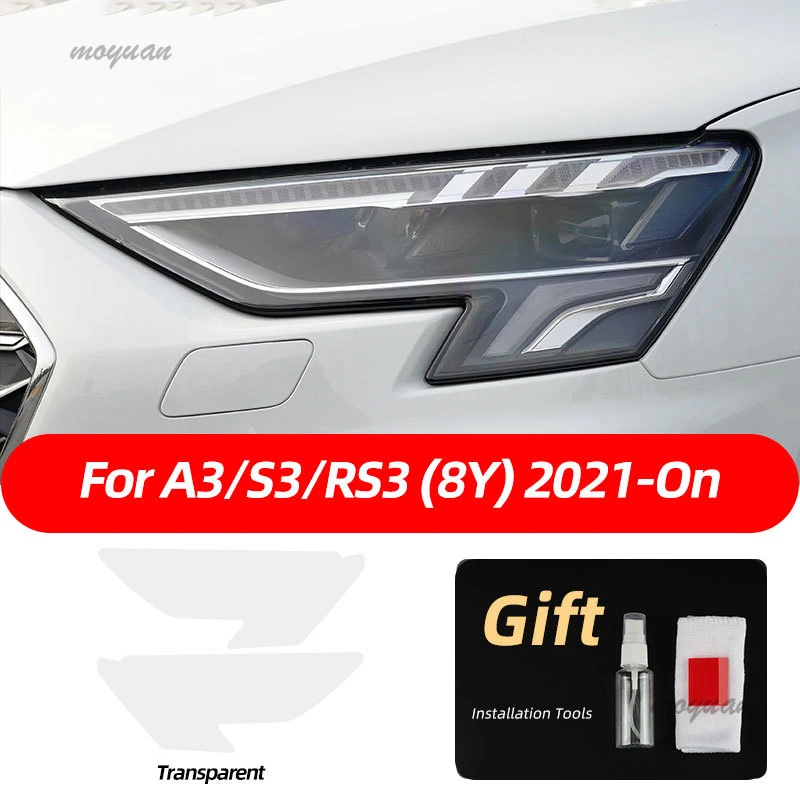 

Для Audi A3 8V S3 RS3 8Y 2021 2022 S Line Sportback 2014-On Защитная пленка для автомобильных фар прозрачные дымчатые черные наклейки из ТПУ