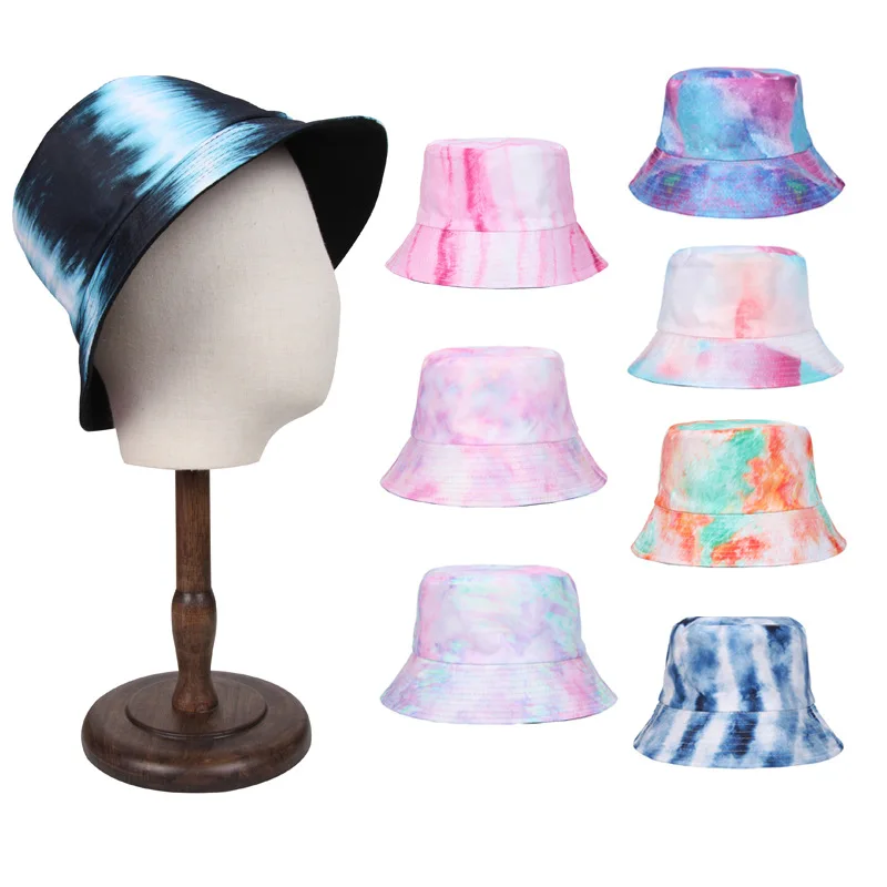 

tie Dye Double-sided Reversible Fashion Bucket Hat Street Style Sun Outdoor Casual Fishermen Hat