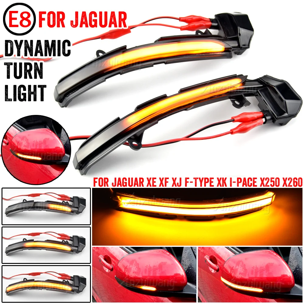 

LED Dynamic Turn Signal Light For Jaguar XE XF XJ F-TYPE XK XKR I-PACE X250 X260 Side Mirror Indicator Lamp Sequential Blinker