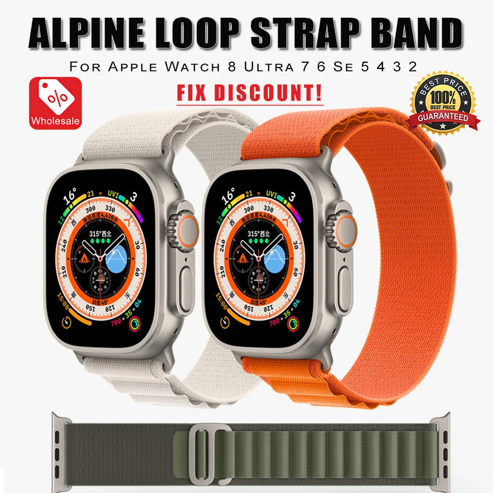 

Alpine loop band for Apple watch strap 49mm 44mm 40mm 45mm 41mm 42mm 38mm 40 44 45 mm bracelet iWatch Ultra series 8 7 6 5 3 se